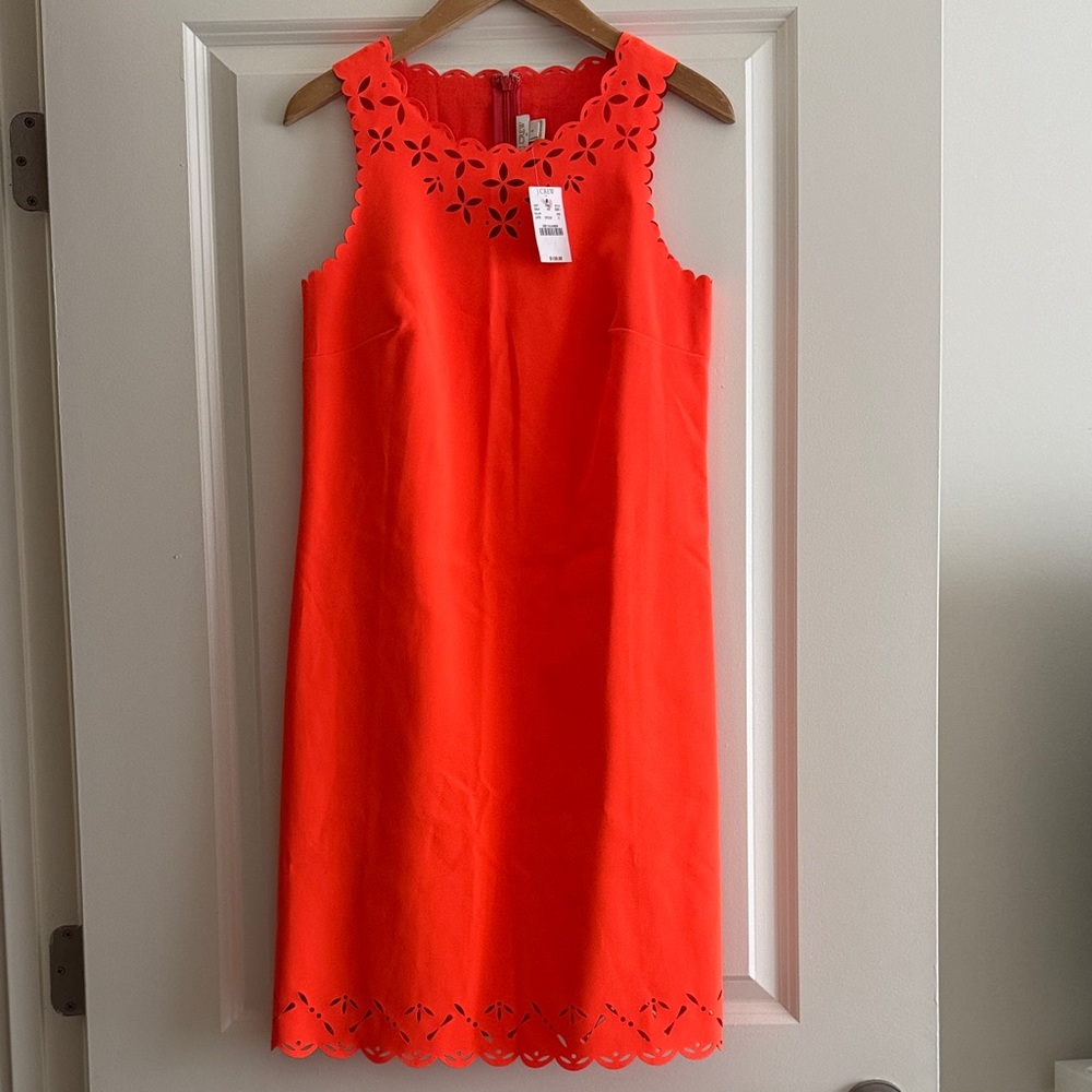 J. Crew Scalloped Coral Mini Dress